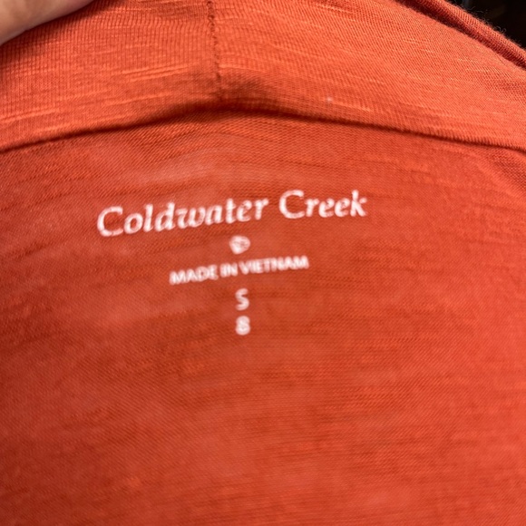 Coldwater Creek beautiful Rust hues, long sleeve w/built in tank bra S spacious - Picture 3 of 3
